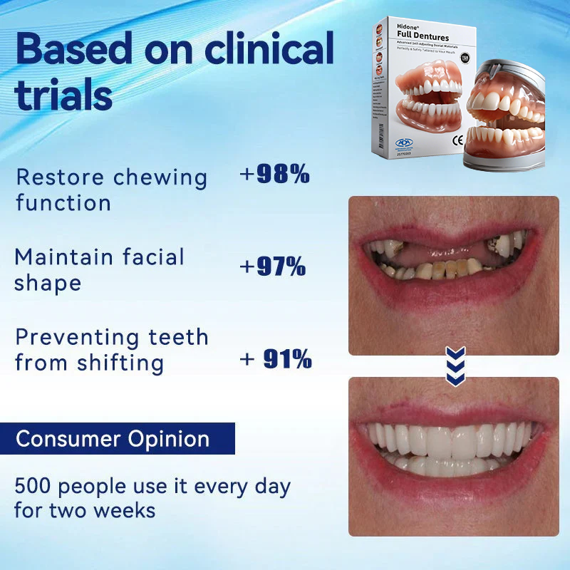 HidoneĀ® Full Denture Setš¦·š¦·šAdvanced Self-Adjusting Dental Materials (ā°Limited time discount last 30 minutesā°)